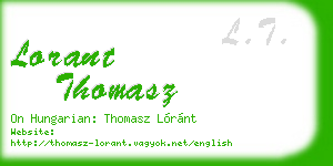 lorant thomasz business card